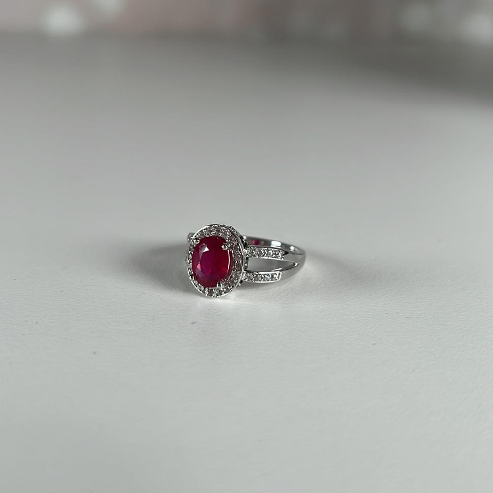 Lab Created Ruby & Emerald Ring Size 9 - image 7